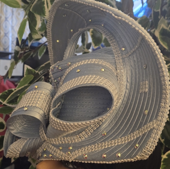 Sculptural Blue Hat with Intricate Loops main image 5